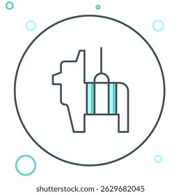 Line Pinata icon isolated on white background. Mexican traditional birthday toy. Colorful outline concept. Vector