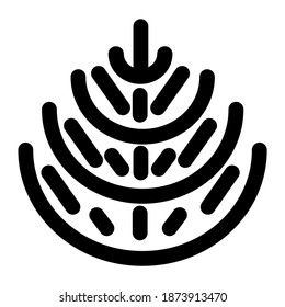 Poner un cono de pino en un fondo blanco. Ilustración de un árbol de Año Nuevo. Icono con elemento festivo.