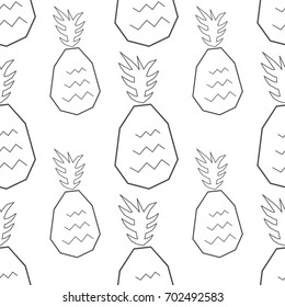 line pineapple pattern vector
