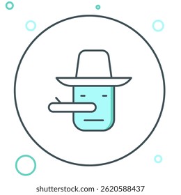 Line Pinocchio icon isolated on white background. Colorful outline concept. Vector