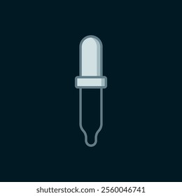 Line Pipette icon isolated on black background. Element of medical, chemistry lab equipment. Medicine symbol. Flat filled outline style with shadow. Vector