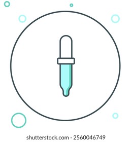 Line Pipette icon isolated on white background. Element of medical, chemistry lab equipment. Medicine symbol. Colorful outline concept. Vector