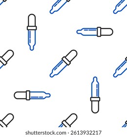 Line Pipette icon isolated seamless pattern on white background. Element of medical, chemistry lab equipment. Medicine symbol. Colorful outline concept. Vector