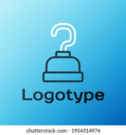 Line Pirate hook icon isolated on blue background. Happy Halloween party. Colorful outline concept. Vector
