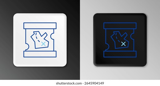 Line Pirate treasure map icon isolated on grey background. Colorful outline concept. Vector