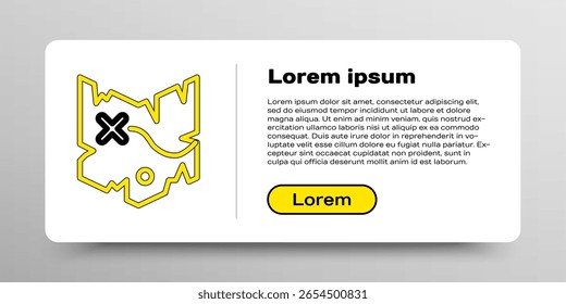 Linie Piraten Schatzkarte Symbol einzeln auf weißem Hintergrund. Farbiges Umrisskonzept Vektorgrafik
