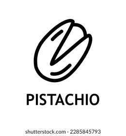 Line pistachios icon. Vector organic snack. Food nut illustration. Healthy product.