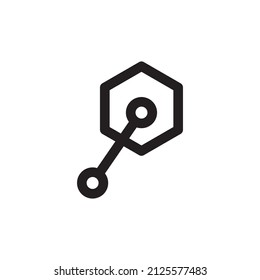 line piston with hexagon logo design, vector graphic symbol icon illustration creative idea