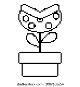 line pixel bad plant charaster inside tube