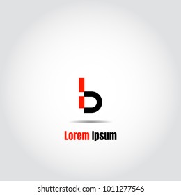 Line pixel logo lowercase letter b for simple logo business