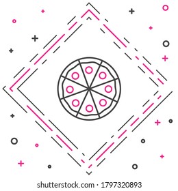 Line Pizza icon isolated on white background. Fast food menu. Colorful outline concept. Vector Illustration