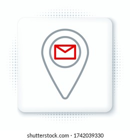 Line Placeholder on map paper in perspective icon isolated on white background. Colorful outline concept. Vector