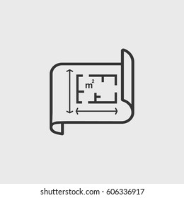 Line plan  icon illustration isolated vector sign symbo