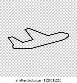 line plane icon isolated on transparent background