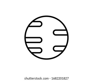 Line Planet icon isolated on white background. Outline symbol for website design, mobile application, ui. Planet pictogram. Vector illustration, editorial stroke. Eps10
