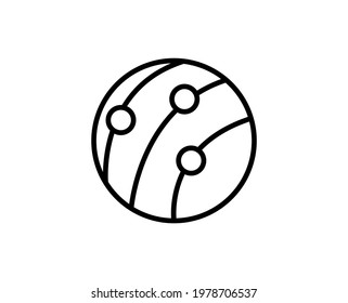 Line Planet icon isolated on white background. Outline symbol for website design, mobile application, ui. Planet pictogram. Vector illustration, editorial stroke. Eps10
