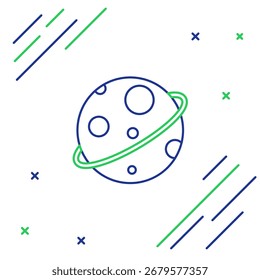 Icono de Line Planet aislado sobre fondo blanco. Concepto de contorno colorido. Vector