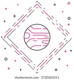 Line Planet icon isolated on white background. Colorful outline concept. Vector