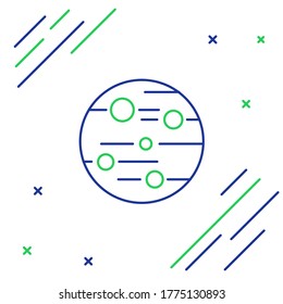 Line Planet Mars icon isolated on white background. Colorful outline concept. Vector