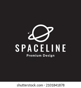 line planet with ring logo