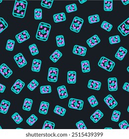 Line Planning strategy concept icon isolated seamless pattern on black background. Hockey cup formation and tactic.  Vector Illustration
