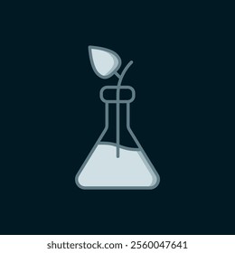 Line Plant breeding icon isolated on black background. Plants growing in the test tubes. Organic food ,agriculture and hydroponic. Flat filled outline style with shadow. Vector