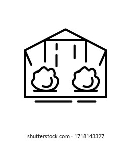 Line plant glass greenhouse icon isolated on white background. Outline style. Vector illustration for web design.