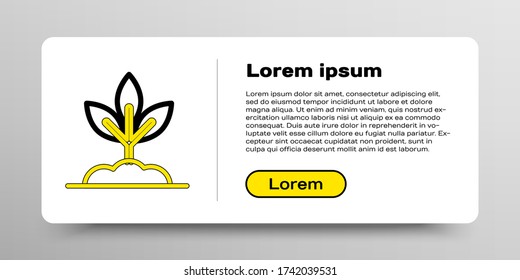 Line Plant icon isolated on white background. Seed and seedling. Leaves sign. Leaf nature. Colorful outline concept. Vector