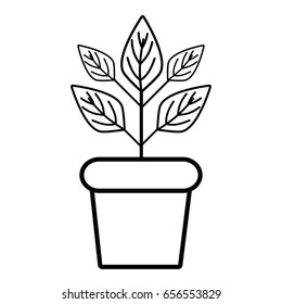 line plant inside flowerpot to ecology preservation