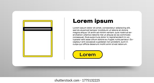Line Plastic bag with ziplock icon isolated on white background. Colorful outline concept. Vector
