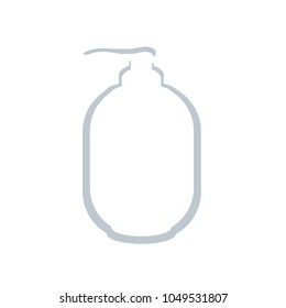 Line plastic bottle can sprayer container. Dispenser for cream, soups, and other cosmetics With lid and without.Modern style vector illustration. Isolated on white background.