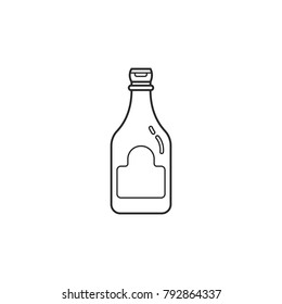 Line plastic bottle of ketchup