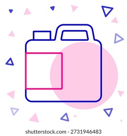 Línea Botella de plástico para detergente de lavandería, lejía, líquido para lavar platos u otro icono de agente de limpieza aislado sobre fondo blanco. Concepto de contorno colorido. Vector
