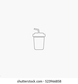 line plastic cup icon