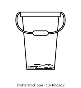 line plastic pail object to clean house