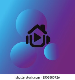 Line play button icon illustration isolated vector sign symbol.