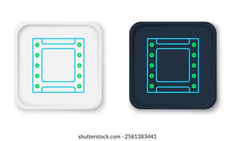 Line Play video icon isolated on white background. Film strip sign. Colorful outline concept. Vector