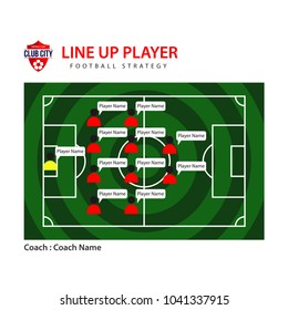 Line Up Player Vector Template Design