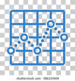 Line Plot vector pictograph. Illustration style is flat iconic cobalt symbol on a transparent background.