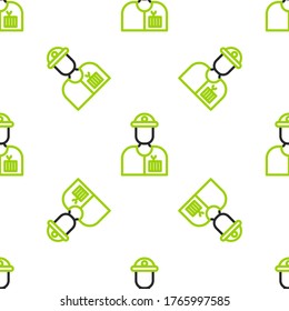 Icono del complemento de línea aislado patrón transparente en fondo blanco.  Ilustración vectorial