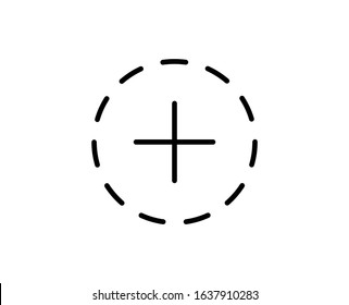 Line Plus icon isolated on white background. Outline symbol for website design, mobile application, ui. Plus pictogram. Vector illustration, editorial stroke. Eps10