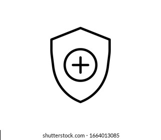 Line Plus icon isolated on white background. Outline symbol for website design, mobile application, ui. Plus pictogram. Vector illustration, editorial stroke. Eps10