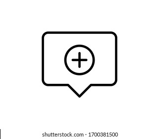Line Plus icon isolated on white background. Outline symbol for website design, mobile application, ui. Plus pictogram. Vector illustration, editorial stroke. Eps10
