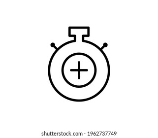 Line Plus icon isolated on white background. Outline symbol for website design, mobile application, ui. Plus pictogram. Vector illustration, editorial stroke. Eps10