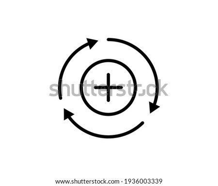 Line Plus icon isolated on white background. Outline symbol for website design, mobile application, ui. Plus pictogram. Vector illustration, editorial stroke. Eps10