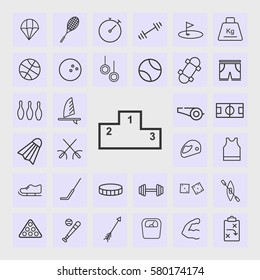 Line Podium Hand Drawn icon Sport set illustration isolated vector sign symbol