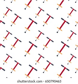 Line Pogo Stick Pattern Over White Background