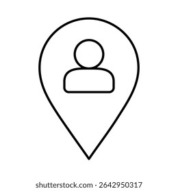Line Pointer, Pin, Navigation, Direction, Marker Icons Editable Stroke Vector Illustration