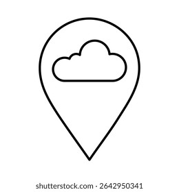 Line Pointer, Pin, Navigation, Direction, Marker Icons Editable Stroke Vector Illustration