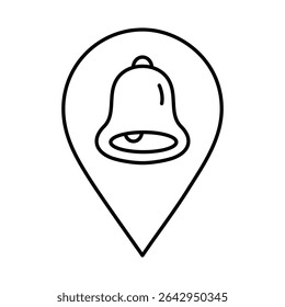 Line Pointer, Pin, Navigation, Direction, Marker Icons Editable Stroke Vector Illustration